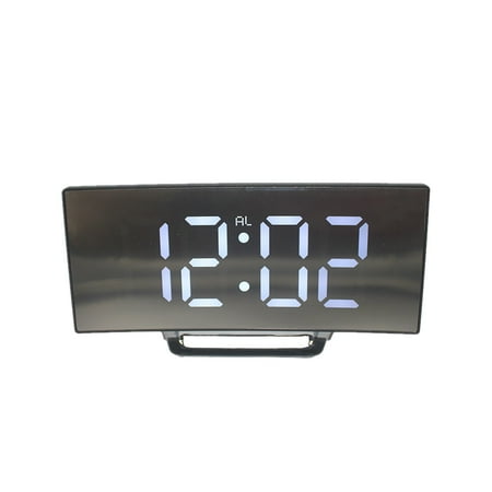 CozyQx Digital Clock Creative Curved Electronic Clock Large Led Clock Silent Alarm Clock