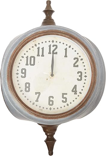 Creative Co-Op Metal Double Sided Wall Clock