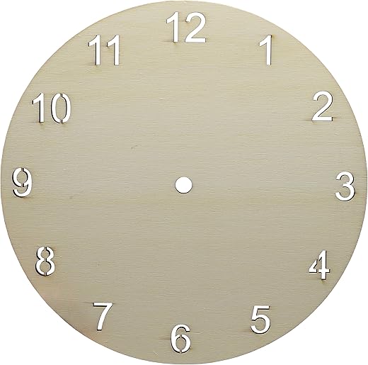 Creative Hobbies Clock Face for Crafts, DIY Unfinished Wood Clock Face Blank, 9" Round with Laser Cut Numerals, Make Your Own Clock