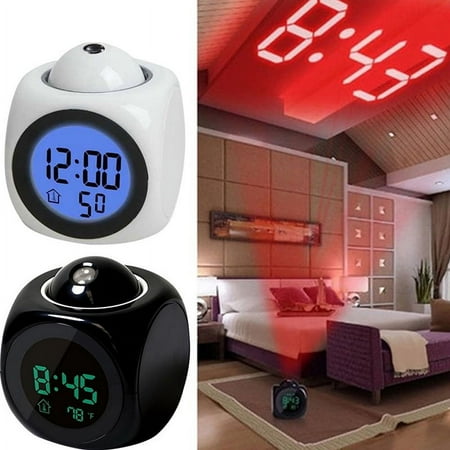 Creative LCD Digital Projection Laser Alarm Clock Display Voice Report Decor