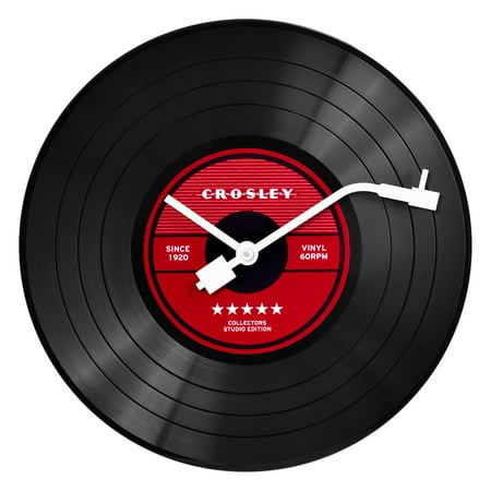 Crosley Analog 12 Record Wall Clock with Quartz Accuracy