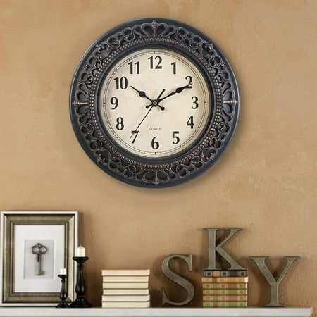 Cross-Border Foreign Trade Retro Wall Clock Living Room Clock 10-Inch Home Decoration Quartz Clock Creative Wall Clocks Clock Wholesale