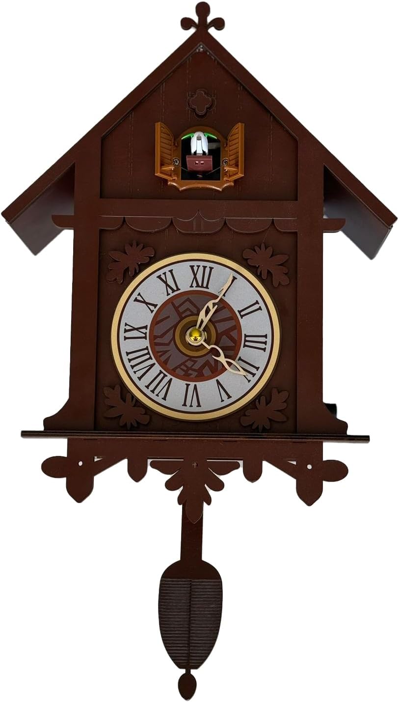 Cuckoo Clocks for Wall - Modern Cuckoo Clock – Decorative Design - Functional - Natural melodies - Volume Control – German Cuckoo Clock Style - Reloj cucu de pared - 12.48 inch x 9.25 inch