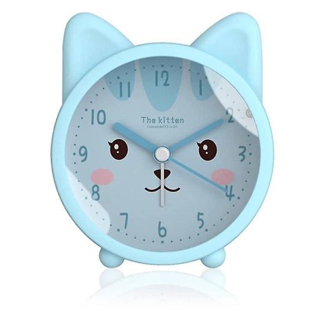 Cute Animal Alarm Clock For Kids, Non-ticking Cat/ Alarm Clock, Quiet Desk Alarm Clock With Backlig