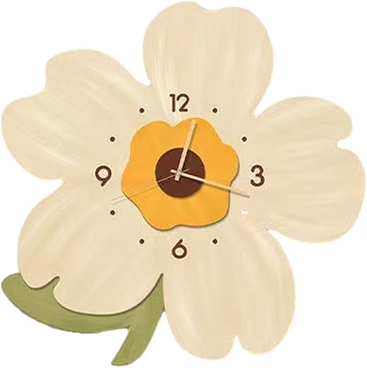 Cute Wall Clocks, Flower Shaped Wall Clocks, Flower Petal Decorative Wall Art Silent Modern Clock, Art Clocks Decoration for Kids Room Cartoon, Choice for Mother Family Friends Girls