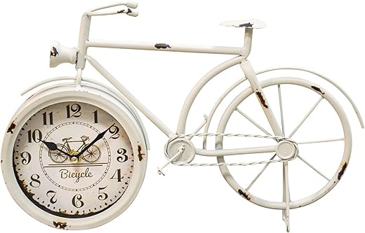 CWI Gifts Farmhouse White Bicycle Clock