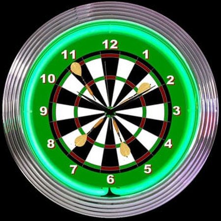 Darts Neon Clock