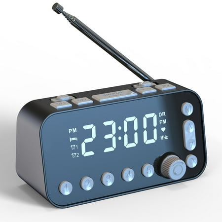 Dazzduo With the clock radio,Clock Radio Display Battery Operated Alarm Adjustable /DAB Clock Dual USB Timer Radio 3.5 Inch Radio Dual USB LED Display Battery 3.5 Inch LED Inch LED Display