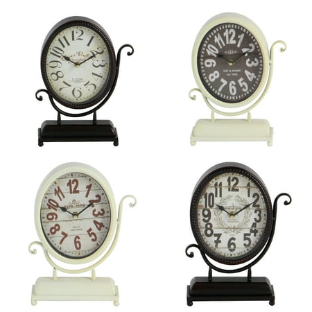 DecMode 12 Black Metal Scroll Clock, Set of 4