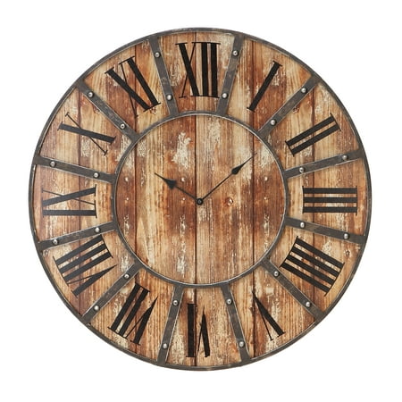 DecMode 24 Brown Wood Wall Clock