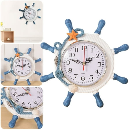 decor wall clocks Stable operation room decoration Nautical Beach Wheel Wall Clock Maritime Time Home Decoration Household Supplies