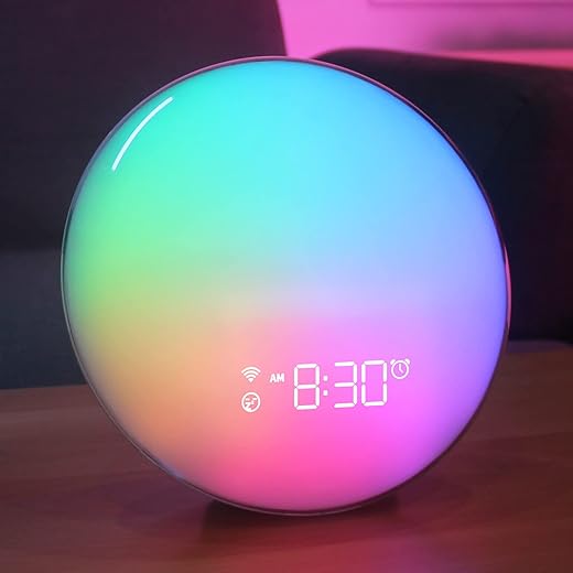 Dekala Sunrise Alarm Clock Sound Machine, Smart Wake-up Light, Ambient Light & Sleep Assistant White Noise Sound Machine Baby Night Light, App/Voice Control, Work with Alexa and Google, Ideal for Gift