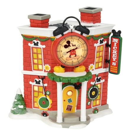 Department 65 Disney Village Mickey's Alarm Clock Shop Lit Building 6.6in H