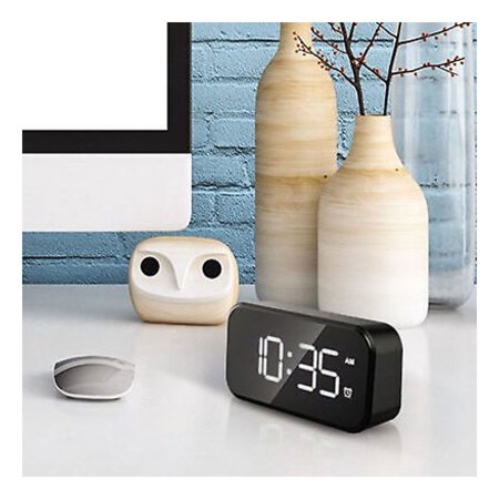 Depot Esh Electronic Clock USB Desktop Large Display Black Shell White Numbers For Bedroom