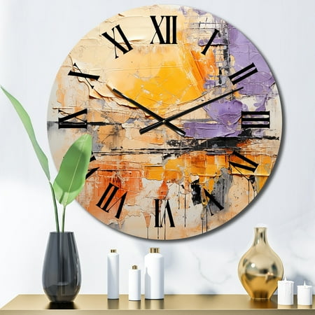 Designart composition Fusion IX Abstract Collages Oversized Wall Clock