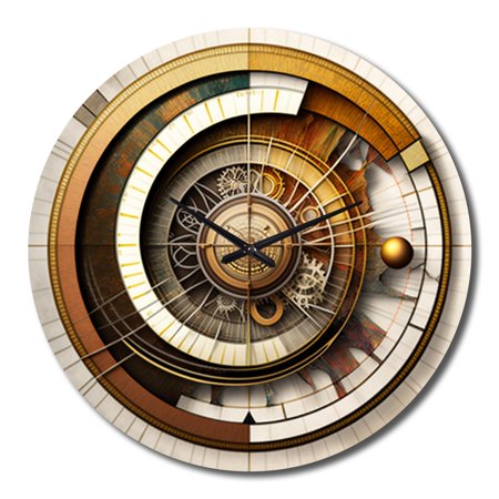 DESIGN ART Designart Caclulating The Universe Vintage Spiral Art I Abstract Spirals Oversized Wall Clock 29 In. Wide x 29 In. High