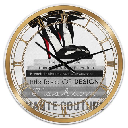 DESIGN ART Designart 'Fashionista Reads 3' Oversized Fashion Wall Clock 16 in. wide x 16 in. high