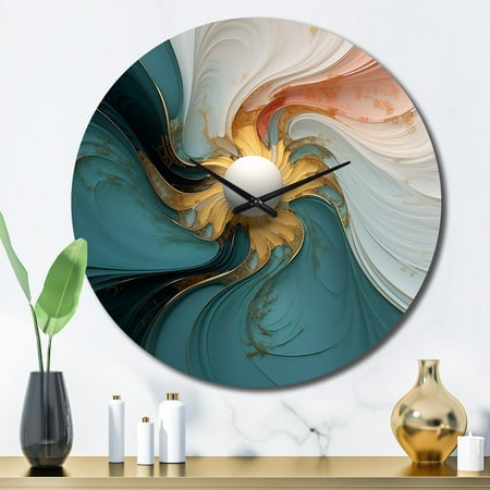 DESIGN ART Designart Spiral Miracle Of Cosmic Delight IV Abstract Spirals Oversized Wall Clock 29 In. Wide x 29 In. High