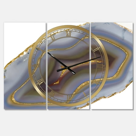 Designart 'Golden Core Agate' Oversized Fashion Wall Clock