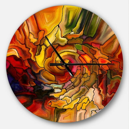 Designart 'Illusions of Stained Glass ' Modern wall clock