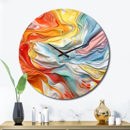 Designart Layers Of Emotion Orange Blue Expression Abstract Oversized Wall Clock