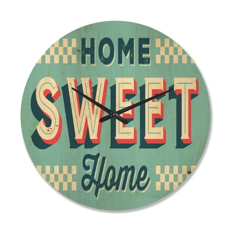 Designart 'Old Metal Style Home Sweet Home' Vintage Wood Wall Clock