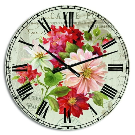 Designart Oversized Multicolor Analog Round Farmhouse Modern Wall Clocks, CLM31120-C23