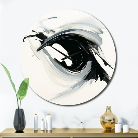 Designart Serene Abstract Neutral X Abstract Shapes Oversized Wall Clock