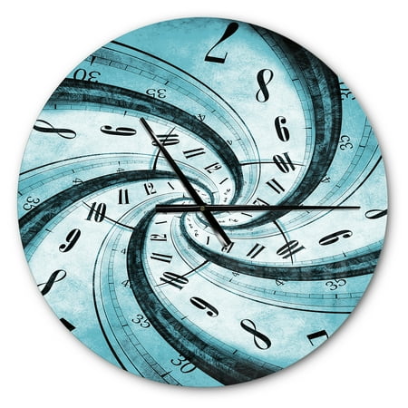 Designart 'Time Vortex Spiral ' Modern wall clock