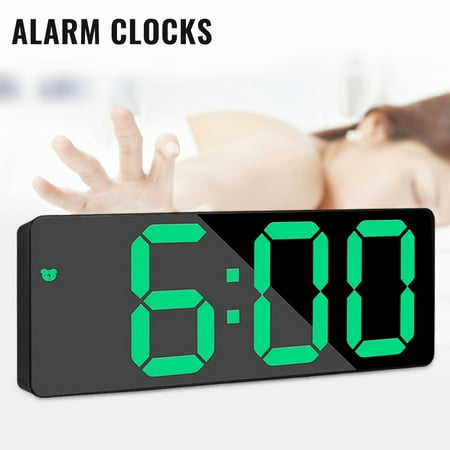 Designice Pcapzz Large Alarm Clock 6.2 LED Digital display Dual Alarm with USB Charger Port for Seniors Simple Bedside Big Number green Alarm Clocks for bedrooms