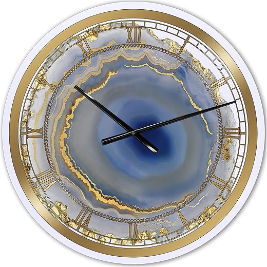 DesignQ 'Water Agate' Oversized Fashion Wall Clock for Home Bedroom Bathroom Office Living Room Decoration,23x23,Clock-TOP 20