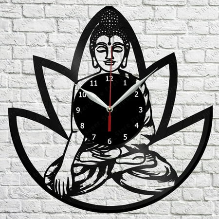 Dharma Buddha Vinyl Record Wall Clock Wall Art 3D Modern Design Office Bar Room Home Decor Gift