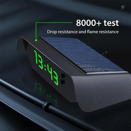 Digital Alarm Clock,Bedside Clock,Solar Powered Car Clock Noctilucence Electronic D[3227]