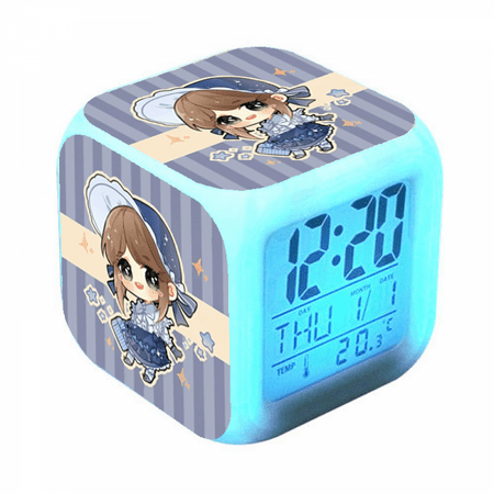 Digital Alarm Clock for Kids, Cartoon Game Pattern 7 LED Color Changing Wake Up Clock with Thermometer Function and Night Light, Gift for Boys Girls A93-881