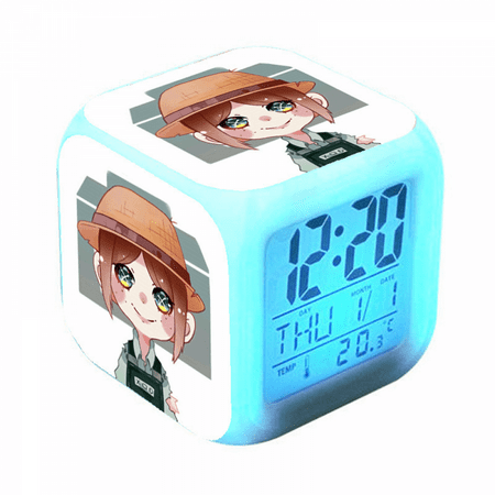 Digital Alarm Clock for Kids, Cartoon Game Pattern 7 LED Color Changing Wake Up Clock with Thermometer Function and Night Light, Gift for Boys Girls A93-884