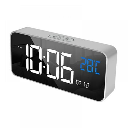 Digital Alarm Clock, LED Clock with Battery Backup Adjustable Brightness 12/24H Table Top Alarm Clock for Adults Kids Bedroom