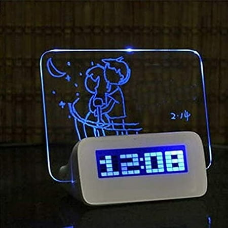 Digital Alarm Clock, Luminous Led Fluorescent Message Board Lcd Calendar With 4 Por[3372]