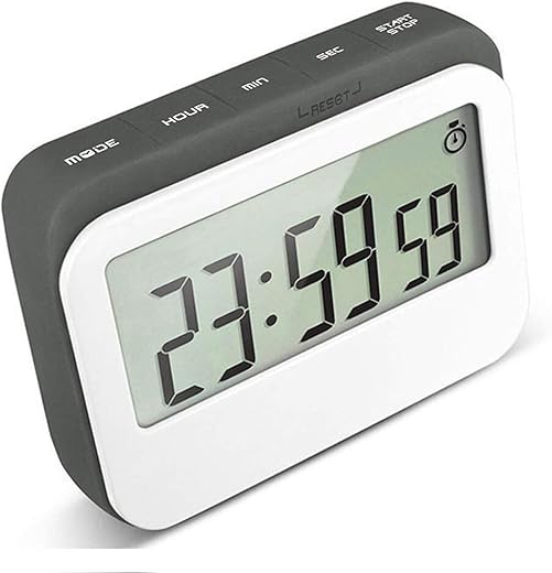 Digital Kitchen Timer 12/24 Hours Alarm Clock with Magnetic Back and Retractable Stand, Large LCD Display