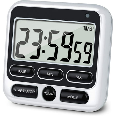 Digital Kitchen Timer, Magnetic Cooking Countdown Clock with Large LCD Display, Loud Alarm and Strong Magnetic Timer