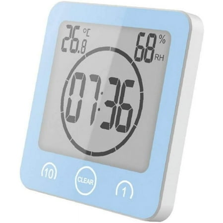 Digital LCD Display Digital Waterproof Splash Bathroom Wall Clock Shower Clock Temperature Timer