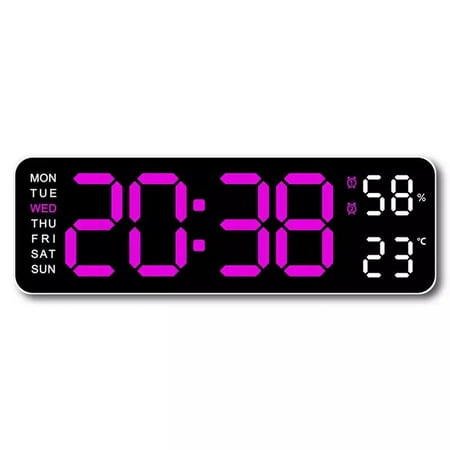 Digital LED Large Display Wall Desk Alarm Clock with Calendar Temperature Date