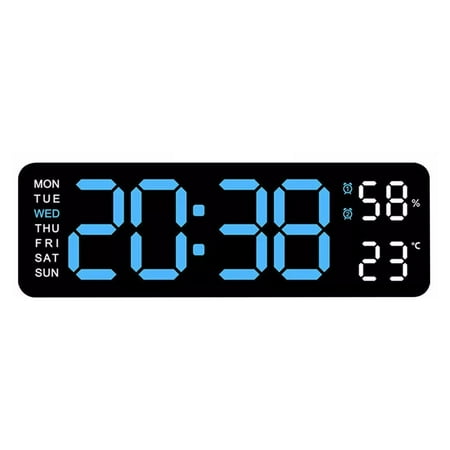 Digital LED Large Display Wall Desk Alarm Clock with Calendar Temperature Date