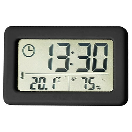 Digital Travel Alarm Clock - Foldable Calendar Temperature Timer LCD Clock with Snooze Mode - Large Number Display, Battery Operated - Compact Desk Clock for All Ages