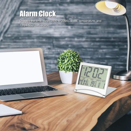 Digital Travel Alarm Clock, Foldable Calendar Temperature Timer Clockelectronic Lar[3051]