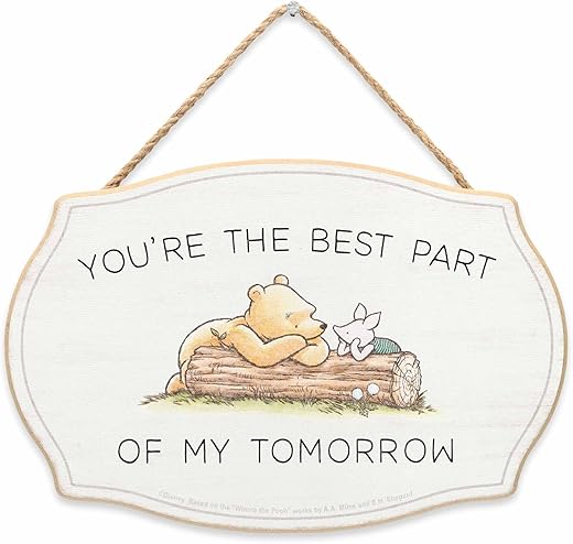 Disney Winnie the Pooh You're the Best Part Hanging Wood Wall Decor - Adorable Winnie the Pooh Sign for Home