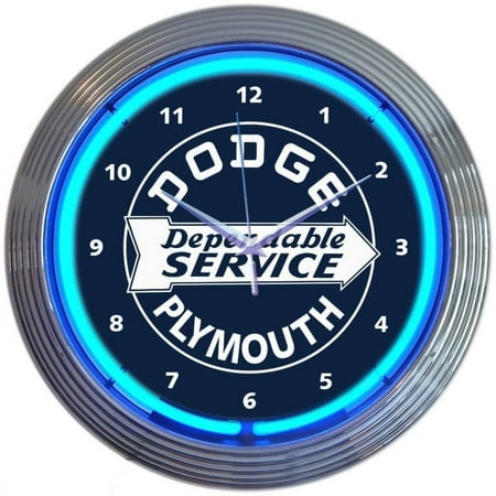 DODGE DEPENDABLE SERVICE NEON CLOCK – 8DODGE