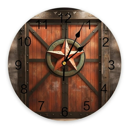 Door Iron Gate Wall Clock Large Modern Kitchen Dinning Round Wall Clocks Bedroom Silent Hanging Watch