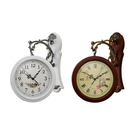 Double Sided Wall Clock Study Living Room Indoor Outdoor Station Clock