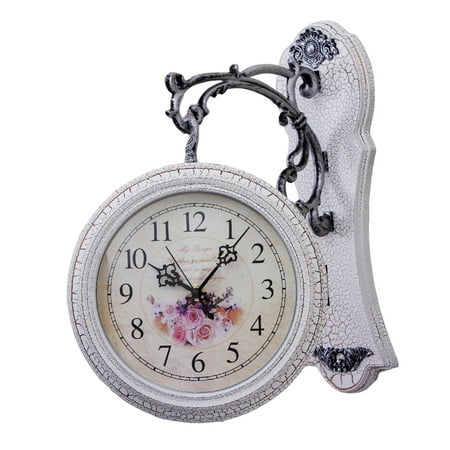 Double Sided Wall Clock, Wall Mounted Train Railway Clock, European Style Decorative Clock