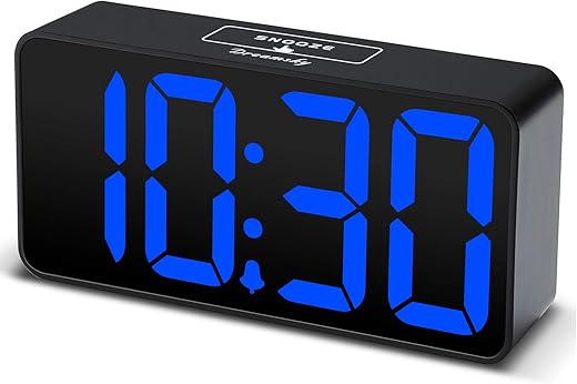 DreamSky Small Digital Alarm Clock for Bedroom, Large Big Numbers Display with Brightness Dimmer, Electric Bedside Desk Clock with USB Charging Port, Adjustable Alarm Volume, 12/24Hr, Snooze